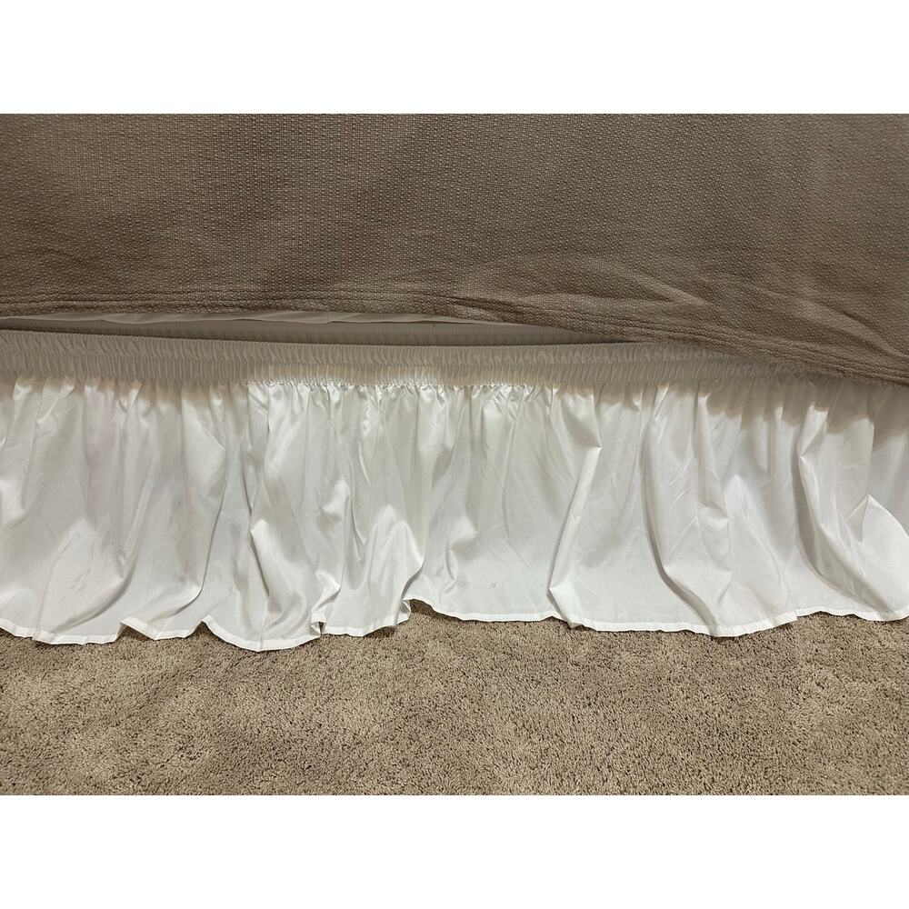 Oeko-Tex twin bed skirts wide elastic not adjustable 15" set of 2